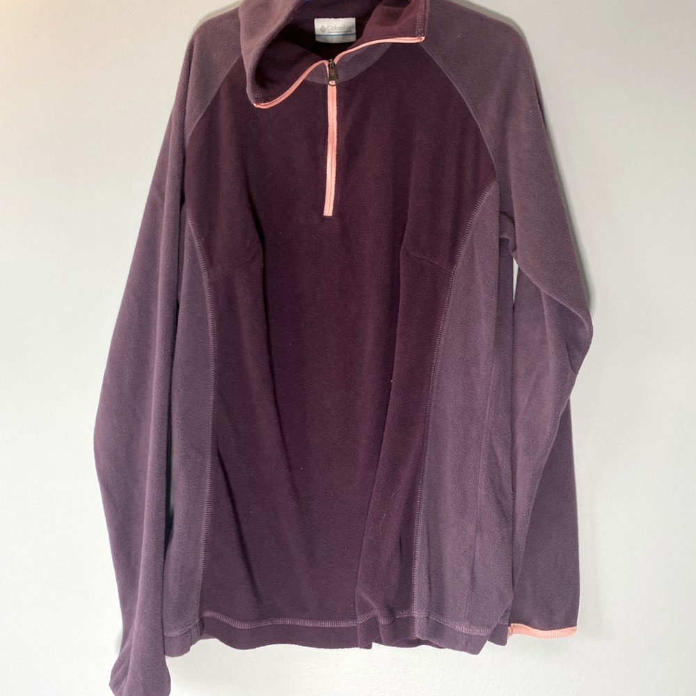 Columbia Purple 1/4 Zip Fleece Sweatshirt - Size Small